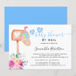 Invitación Caja de correo con agua floral ducha de bebé por c