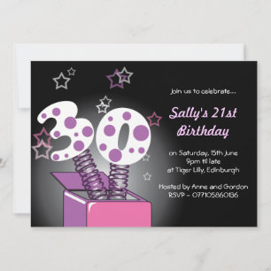 Invitación Caja de primavera 30 cumpleaños Fiesta - rosa y mo