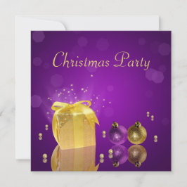 Invitación Caja de regalo de los Navidades de oro