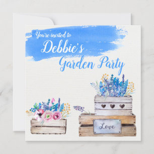 Invitación Cajas de flores de acuarela personalizadas