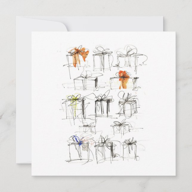 Invitación Cajas de Regalo Abstractas Patrón (Anverso)