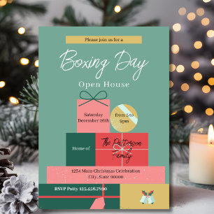 Invitación Cajas de regalo retro únicas para el día festivo d