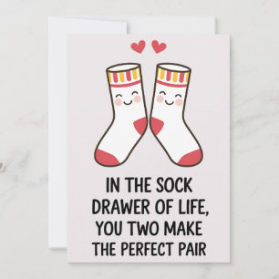 Invitación Cajón de Calcetines Ustedes Dos Forman La Pareja P