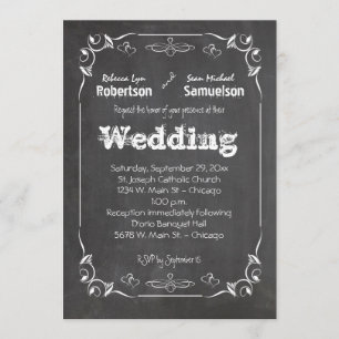 Invitación Cajón De Chalkboard Come Una Bebida Y Sé Casado In