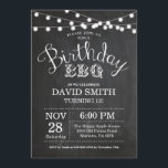 Invitación Cajón de cumpleaños 13<br><div class="desc">Invitación a la barbacoa de cumpleaños. Fondo del tablero de cartón de invitaciones por cumpleaños número 13 con String Lights. 13. 15. 16. 18. 20. 21. 30. 40. 50. 60. 70. 80. 90. 100. Cualquier edad. Cumpleaños de adultos. Fiesta de cumpleaños de hombre o mujer. Para más personalización, haga clic...</div>