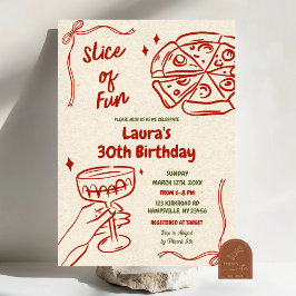 Invitación Cajón de pizza divertida y cumpleaños de adultos d