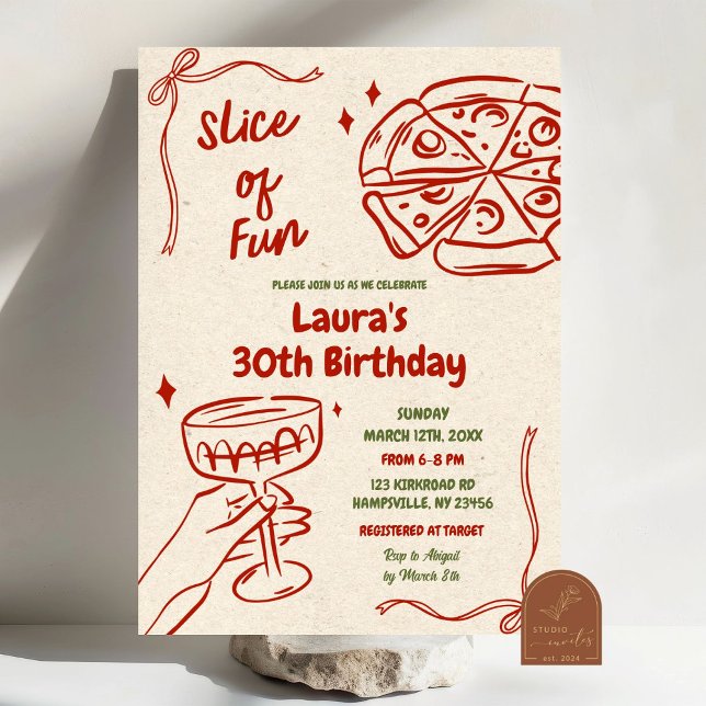 Invitación Cajón de pizza divertida y cumpleaños de adultos d (Subido por el creador)
