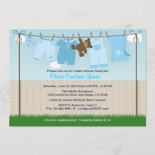 Invitación Cajón de ropa de bebé moderno Baby Shower