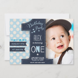 Invitación Cajón de tiza para niños de cumpleaños 1 primero