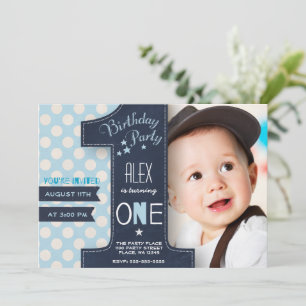 Invitación Cajón de tiza para niños de cumpleaños 1 primero