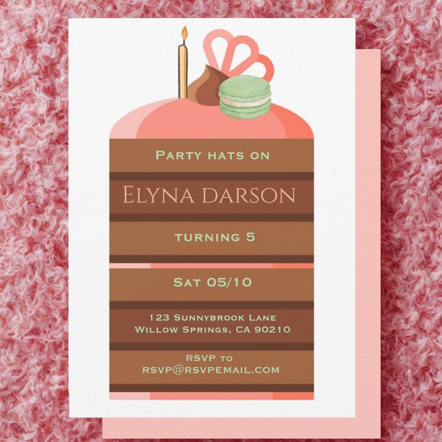 Invitación Cake Birthday girl Invitation (Subido por el creador)