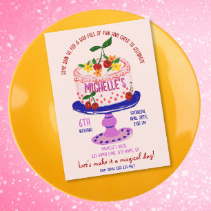 Invitación Cake Cherry único y caprichoso