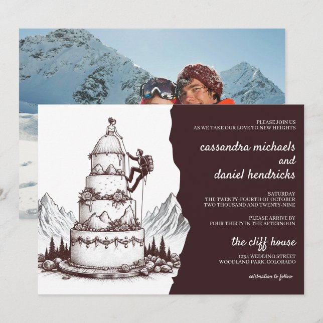 Invitación Cake Climbers Wedding (Anverso / Reverso)