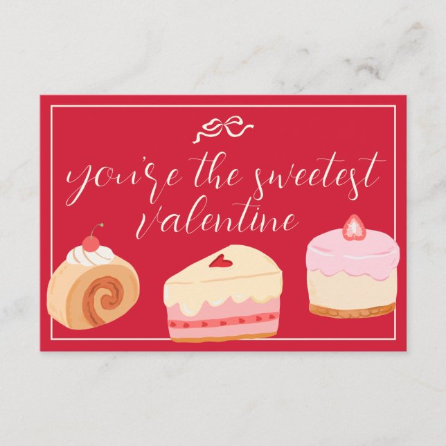 Invitación Cakes Photo Sweetest Valentine Love Holiday Card (Anverso)