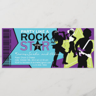 Invitación Cal de la púrpura del cumpleaños de la banda de la