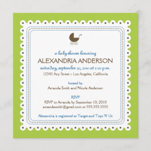 Invitación Cal/invitación de encargo preciosa azul de Baby