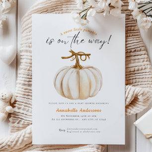 Invitación Calabacita acuarela Shower de bebé neutral