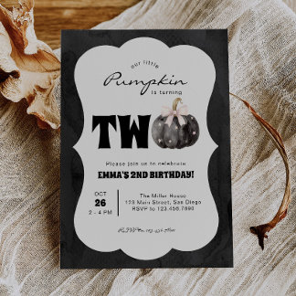 Invitación Calabacita Cumple Dos Años de Halloween