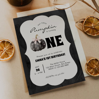 Invitación Calabacita Cumple Un Año de Halloween