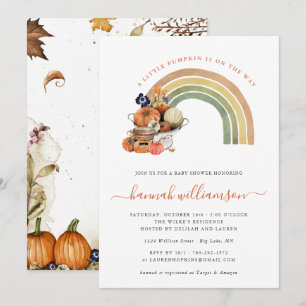 Invitación Calabacita en Camino   Arcoíris de Otoño