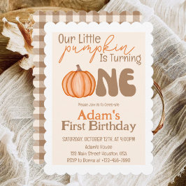 Invitación Calabacita Otoño Primera Cumpleaños 1 