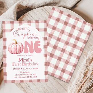 Invitación Calabacita Otoño Primera Cumpleaños 1er Cumpleaños