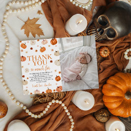 Invitación Calabaza 1er cumpleaños Foto de agradecimiento tar