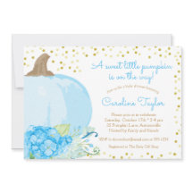 Calabaza acuarela Azul Oro Caída Bebé Bebé Ducha