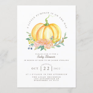Invitación Calabaza acuática   Baby Shower otoño