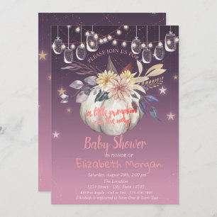 Invitación Calabaza acuática, floral, Baby Shower de luces