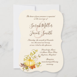 Invitación Calabaza acuática otoño y Boda de hojas