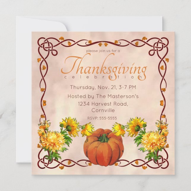 Invitación Calabaza acuática y acción de gracias de las Mamáe (Anverso)