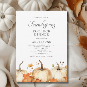 Invitación Calabaza Amistad de Otoño Día de Acción de Gracias