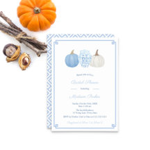 Calabaza Azul Y Blanca Preppy Ducha Bridal Otoño