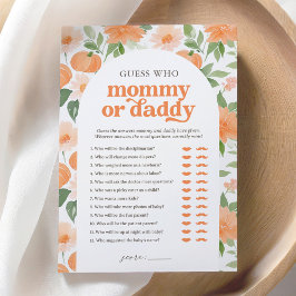 Invitación Calabaza Baby Shower Adivina quién es mamá o papá