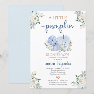 Invitación Calabaza Baby Shower Boy Fall