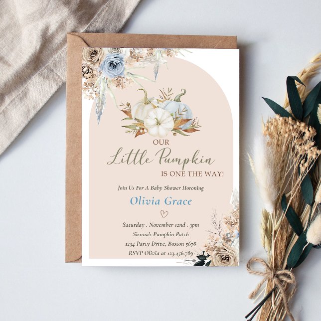 Invitación Calabaza Baby Shower Nuestra Calabaza Pequeña (Subido por el creador)
