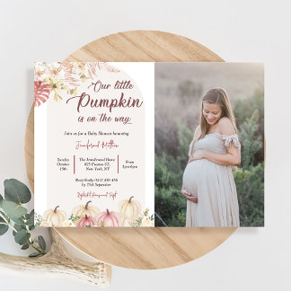 Invitación Calabaza Baby Shower Un poco de calabaza está en c