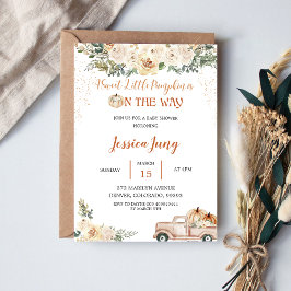 Invitación Calabaza Baby Shower Una Calabaza Pequeña Dulce