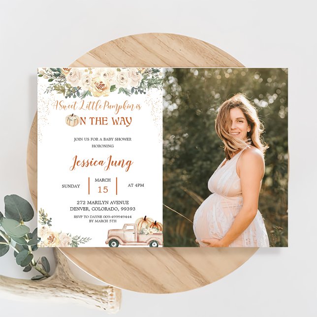 Invitación Calabaza Baby Shower Una Calabaza Pequeña Dulce (Subido por el creador)