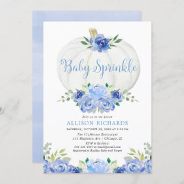Invitación Calabaza bebé rociar niño blanco azul bebé ducha