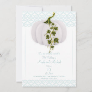 Invitación Calabaza Blanca Bodas de Otoño Libro de Cuentos Az