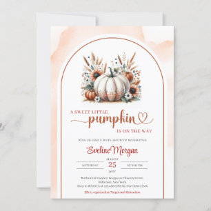 Invitación Calabaza blanca calabaza terracota cobre pampas ma