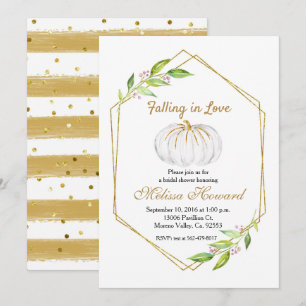 Invitación Calabaza blanca cayendo en el amor ducha de novia