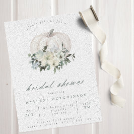 Invitación Calabaza blanca de flores y ducha de novia de salv