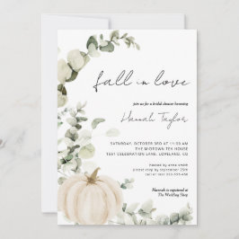 Invitación Calabaza blanca Eucalyptus Cae Ducha de Novias