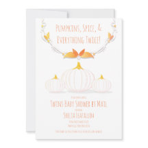 Calabaza Blanca Gemelos de Otoño Baby Shower Por C