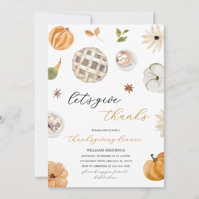 Invitación Calabaza Boho Demos Gracias (Anverso)