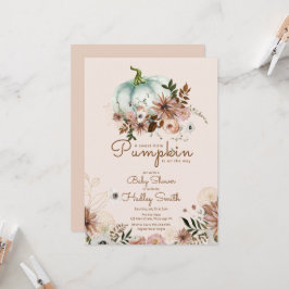 Invitación Calabaza boho está en camino a la ducha de bebé