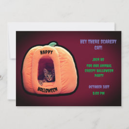 Invitación Calabaza borgoñona y Naranja Gatito espumoso